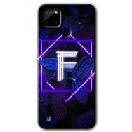 Realme C21 Dark Neon Yaprak F Harfi Baskılı Uyumlu Silikon Kılıf