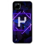 Realme C21 Dark Neon Yaprak H Harfi Baskılı Uyumlu Silikon Kılıf