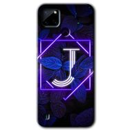 Realme C21 Dark Neon Yaprak J Harfi Baskılı Uyumlu Silikon Kılıf