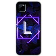 Realme C21 Dark Neon Yaprak L Harfi Baskılı Uyumlu Silikon Kılıf