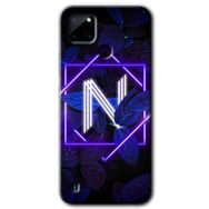 Realme C21 Dark Neon Yaprak N Harfi Baskılı Uyumlu Silikon Kılıf
