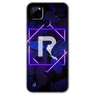 Realme C21 Dark Neon Yaprak R Harfi Baskılı Uyumlu Silikon Kılıf