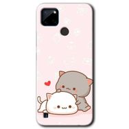 Realme C21 Kedi Aşkı Baskılı Uyumlu Silikon Kılıf