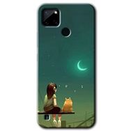 Realme C21 Kedili Kız Baskılı Uyumlu Silikon Kılıf