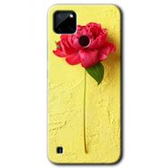 Realme C21 Kırmızı Gül Baskılı Uyumlu Silikon Kılıf