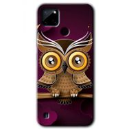 Realme C21 Owl Bird Branch Baskılı Uyumlu Silikon Kılıf