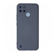 Realme C25Y Nano İçi Kadife Silikon Gri Kılıf