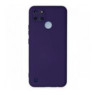 Realme C25Y Nano İçi Kadife Silikon Mor Kılıf