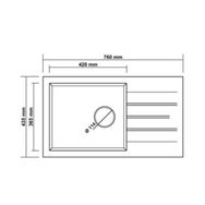 RealStone P010 Assos 76 Xl Gri Granit 76X43.5 cm Mutfak Eviyesi