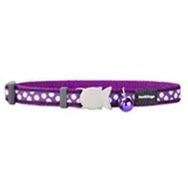 Red Dingo 12 mm Beyaz Benekli Mor Balık Tokalı Kedi Boyun Tasması