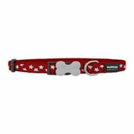 Red Dingo 12 mm Kırmızı Üzerine Beyaz Yıldızlı Köpek Boyun Tasması