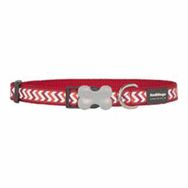 Red Dingo Kırmızı 12 mm Reflektörlü Zıggy Desenlı Boyun Tasması