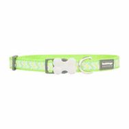 Red Dingo Lime 25 mm Reflektörlü Ziggy Desenli Köpek Boyun Tasması