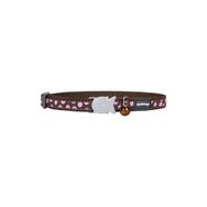 Reddingo 12 mm 20-32 cm Kahverengi Üzerine Pembe Benekli Kedi Boyun Tasması