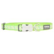 Reddingo 25 mm 41-63 cm Reflektörlü Ziggy Desenli Lime Kedi Boyun Tasması