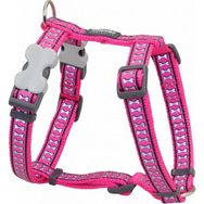 Reddingo 25 mm Reflektörlü Kemik Desenli Pembe Köpek Göğüs Tasması