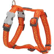 Reddingo Bedrock Desenli 25 Mm Turuncu Köpek Göğüs Tasması