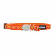 Reddingo Breezy Love Desenli 12mm Turuncu Kedi Boyun Tasması