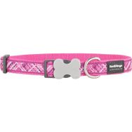 Reddingo Flanno Desenli 15 mm Pembe Köpek Boyun Tasması