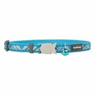 RedDingo Flanno Desenli Turkuaz 12 mm Kedi Boyun Tasması