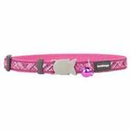 Reddingo Fosforlu Balık Desenli Pembe 12 mm Kedi Tasması
