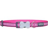 Reddingo Fosforlu Kemik Desen 15 mm Pembe Köpek Boyun Tasması
