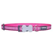 Reddingo Fosforlu Kemik Desenli 12 Mm Pembe Köpek Boyun Tasmas