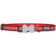 Reddingo Fosforlu Kemik Desenli Kırmızı 25 mm Köpek Boyun Tasması