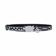 Reddingo Fosforlu Ziggy Desenli Siyah 12mm Kedi Boyun Tasması