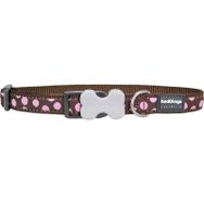 Reddingo Kahverengi Üzeri Pembe Benekli 20mm Köpek Boyun Tasması