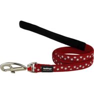 Reddingo Kırmızı Üzerine Beyaz Yıldızlı 15 mm 1.2 mt Köpek Uzatma Tasması