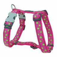 Reddingo Pembe Üzerine Lime Yıldızlı 25 mm Köpek Göğüs Tasması