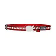 Reddingo Reflektörlü Balık Desenli Kırmızı 12 mm 20-32 cm Kedi Boyun Tasması