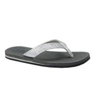 REDVOLUTION Flip Flop Klasik Suni Deri Myst Gümüş Kadın Sandalet