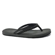 REDVOLUTION Flip Flop Klasik Suni Deri Surfergirl Siyah Kadın Sandalet