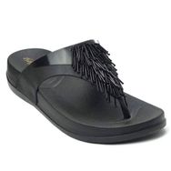 REDVOLUTION Flip Flop Rhinestone Yumuşak Orta Taban Avize Siyah Kadın Sandalet