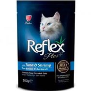 Reflex 100 gr Plus Pouch Ton Balıklı ve Karidesli Yetişkin Kedi Konservesi