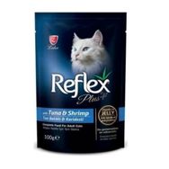 Reflex 10x100 gr Plus Pouch Jelly Tuna ve Karidesli Kedi Yaş Mama