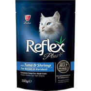 Reflex Plus 100 gr Pouch Parça Etli Ton Balıklı ve Karidesli Kedi Konservesi
