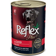 Reflex Plus 400 gr 12 Adet Kuzulu Et Parçacıklı Köpek Konservesi