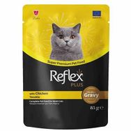 Reflex Plus 85 gr Sos İçinde Et Parçacıklı Tavuklu Yetişkin Kedi Konservesi