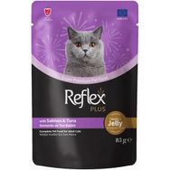 Reflex Plus Jöle Içinde Et Parçacıklı Somonlu ve Ton Balıklı 85 gr Yetişkin Kedi Maması
