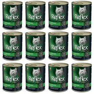Reflex Plus Tavuklu ve Et Parçacıklı 12x400 gr Kedi Konservesi
