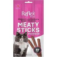 Reflex Plus Tavuklu ve Kızılcıklı Çubuk Kısırlaştırılmış 3x5 gr Kedi Stick