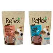 Reflex Yumuşak Kuzu Parçacıklı 80 gr Köpek Ödülü + Reflex 80 gr Balık Deri Sargılı Somonlu Köpek Ödül Çubuğu