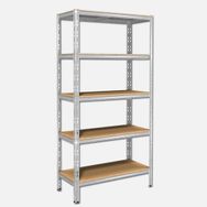 Regalux Metal Ahşap 90x40x180 cm Gri 5 Katlı Raf