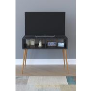 Remaks Retro Siyah Mermer Tv Sehpası