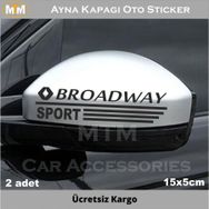 Renault Broadway 2 Adet Ayna Kapağı Oto Sticker