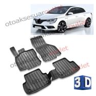 Renault Megane 4 2016-sonrası Siyah 3D Havuzlu Paspas