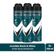 Rexona Black & White Invisible 72 Saat 3x150 cm Erkek Sprey Deodorant